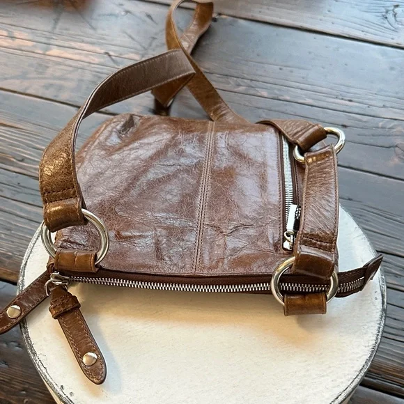 HOBO Brown Leather Crossbody Bag - Picture 3 of 10